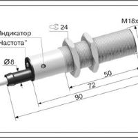 Датчик контроля скорости ДКС-М18-76С-1351-ЛА.0(без задержки срабатывания)